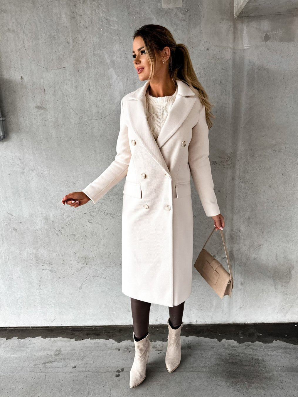 Francesca™ | Elegant Long Wool Coat for Women