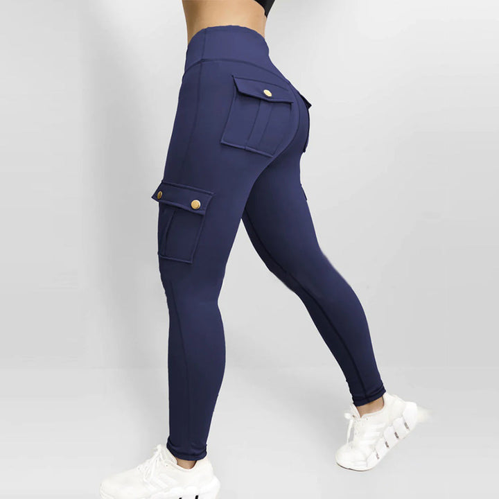 Pantalon cargo sculptant taille haute 