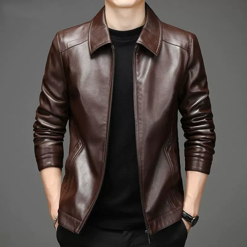 Veste en cuir décontractée 