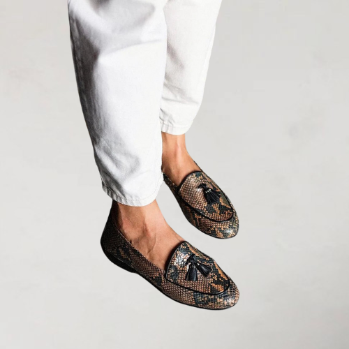 Ingrid | Mocassins élégants avec imprimé serpent 