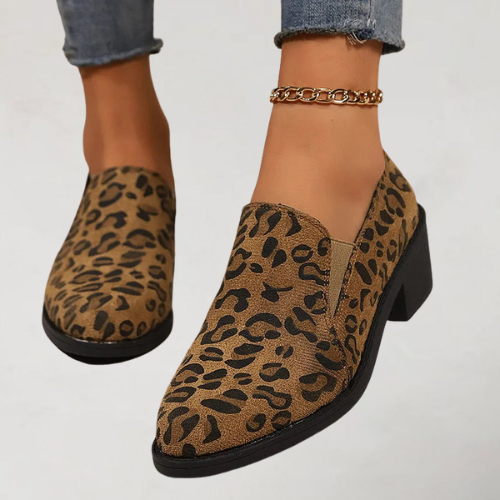 Angélique | Mocassins à bout rond avec talon large 