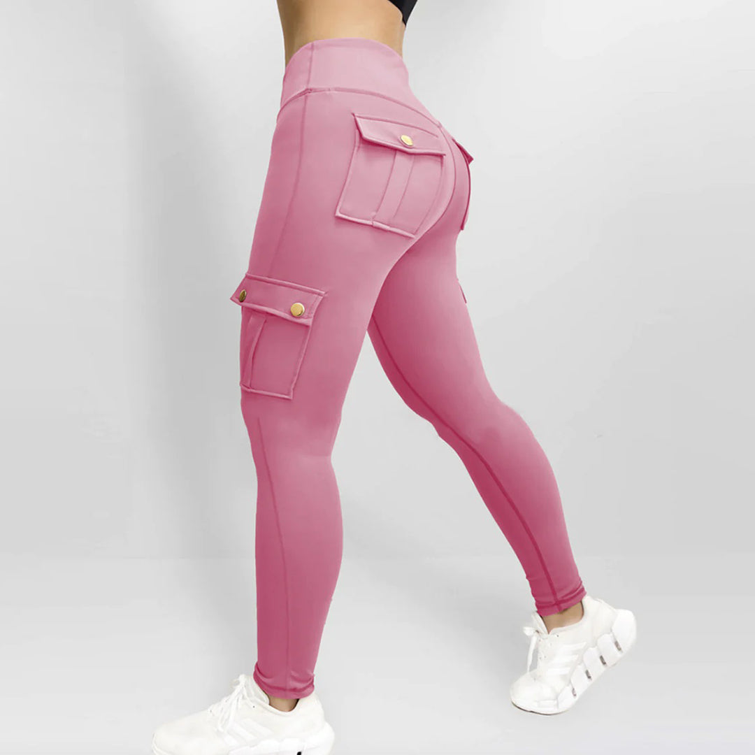 Pantalon cargo sculptant taille haute 
