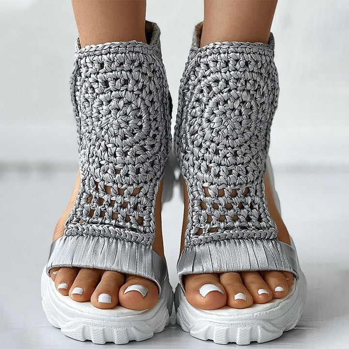 Chaussures en maille à talon compensé Valencia 