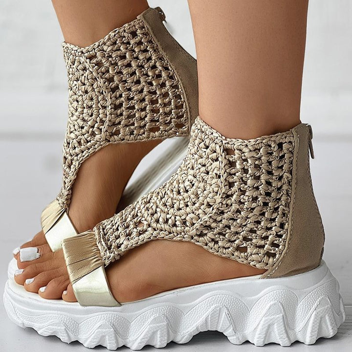Chaussures en maille à talon compensé Valencia 