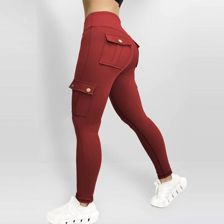 Pantalon cargo sculptant taille haute 