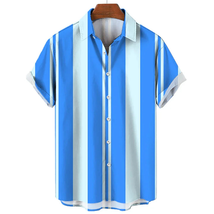 Chemise d'été à manches courtes rayée 