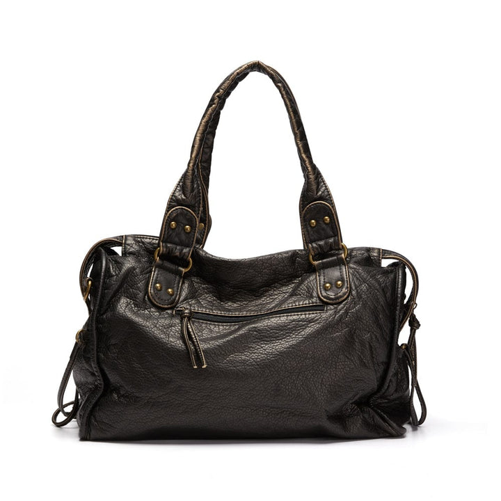Rafael™ | Stylish Vintage Black Leather Handbag