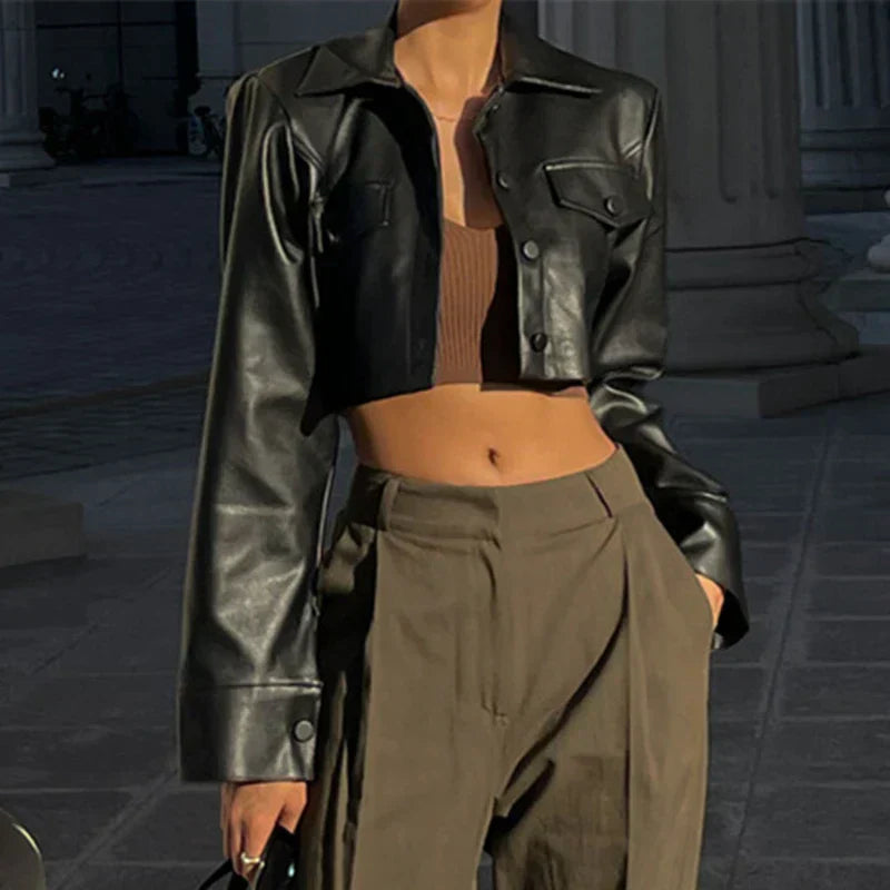 Francesca™ | Chic Faux Leather Jacket