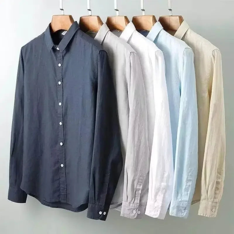 Chemise décontractée en coton et lin 