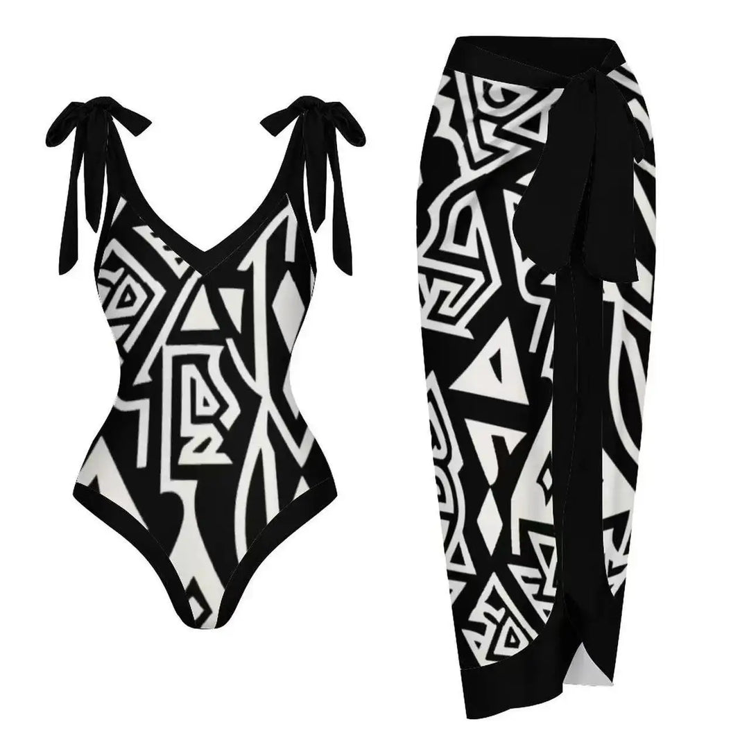 Zemina™ | Maillot de bain une pièce push-up sculptant avec peignoir de plage assorti 