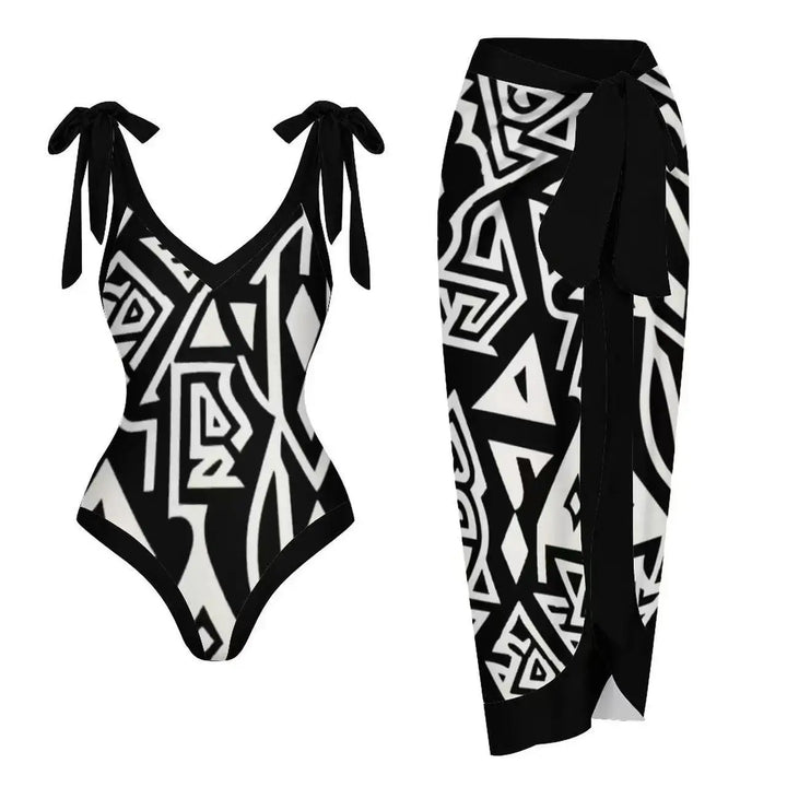 Zemina™ | Maillot de bain une pièce push-up sculptant avec peignoir de plage assorti 