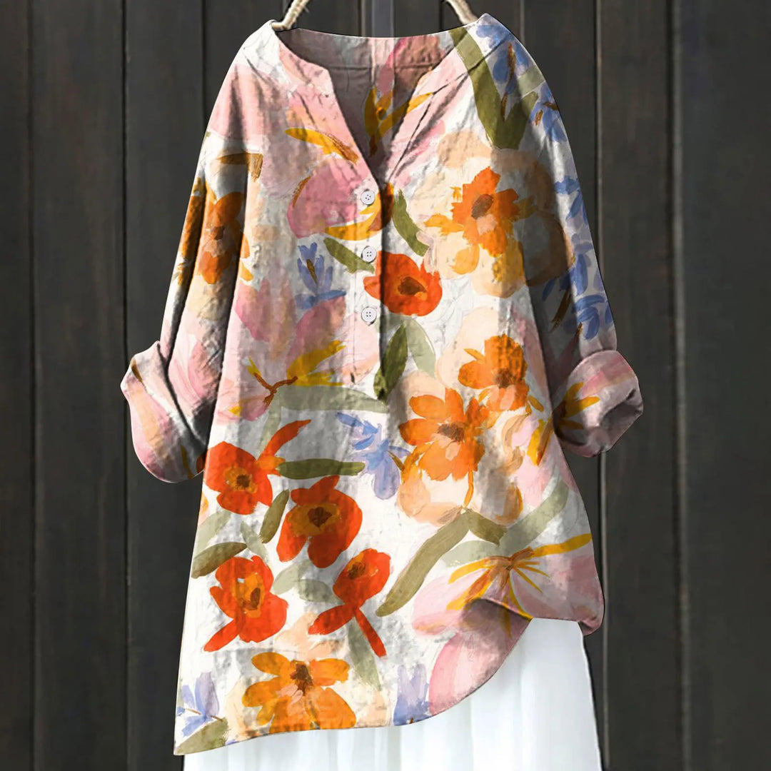 Daniela - Blouse Élégante à Motifs Floraux 