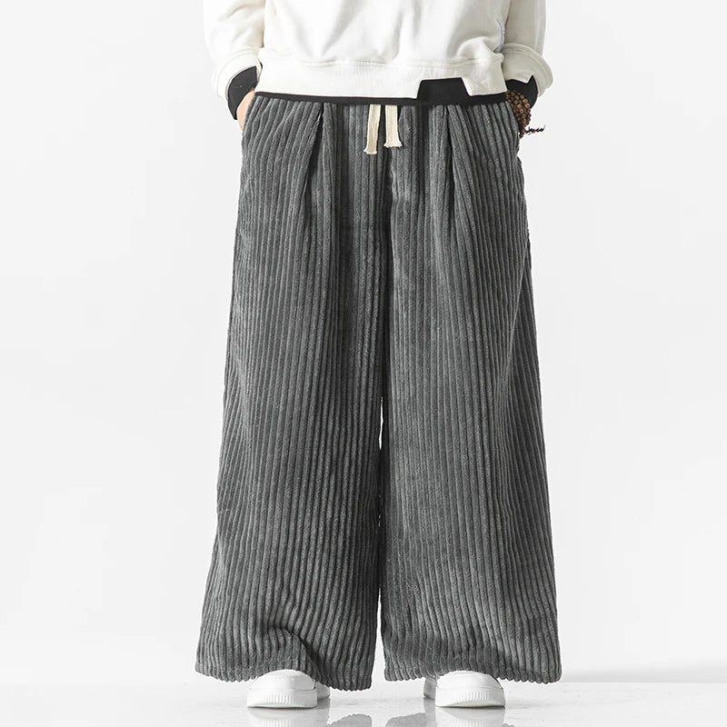 Pantalon en velours côtelé rétro surdimensionné 