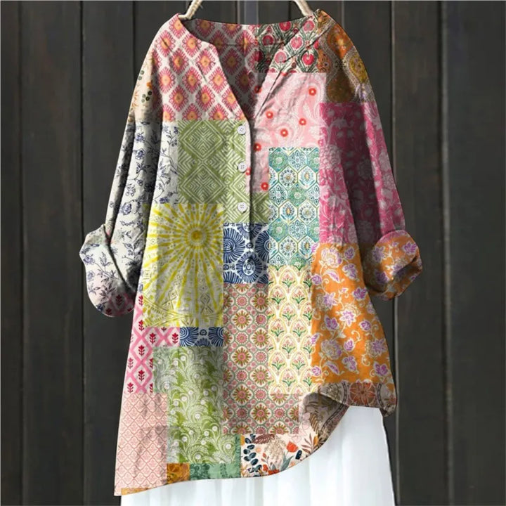 Daniela - Blouse Élégante à Motifs Floraux 