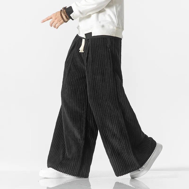 Pantalon en velours côtelé rétro surdimensionné 