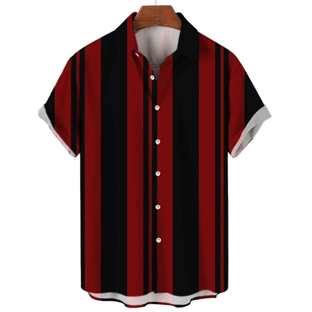 Chemise d'été à manches courtes rayée 