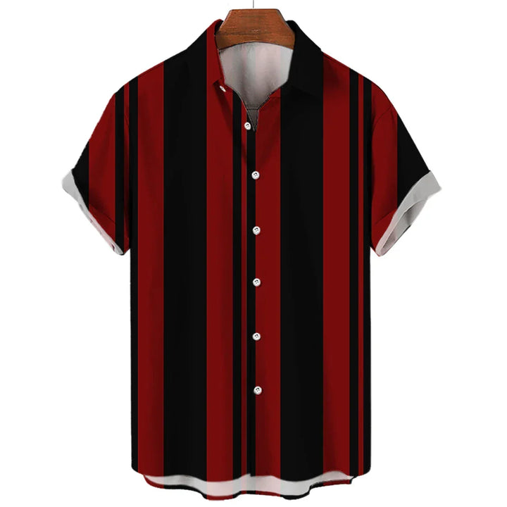 Chemise d'été à manches courtes rayée 
