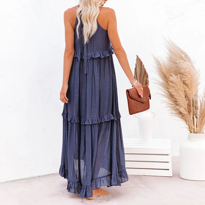 ANETA™ | Robe sans manches à volants élégante 