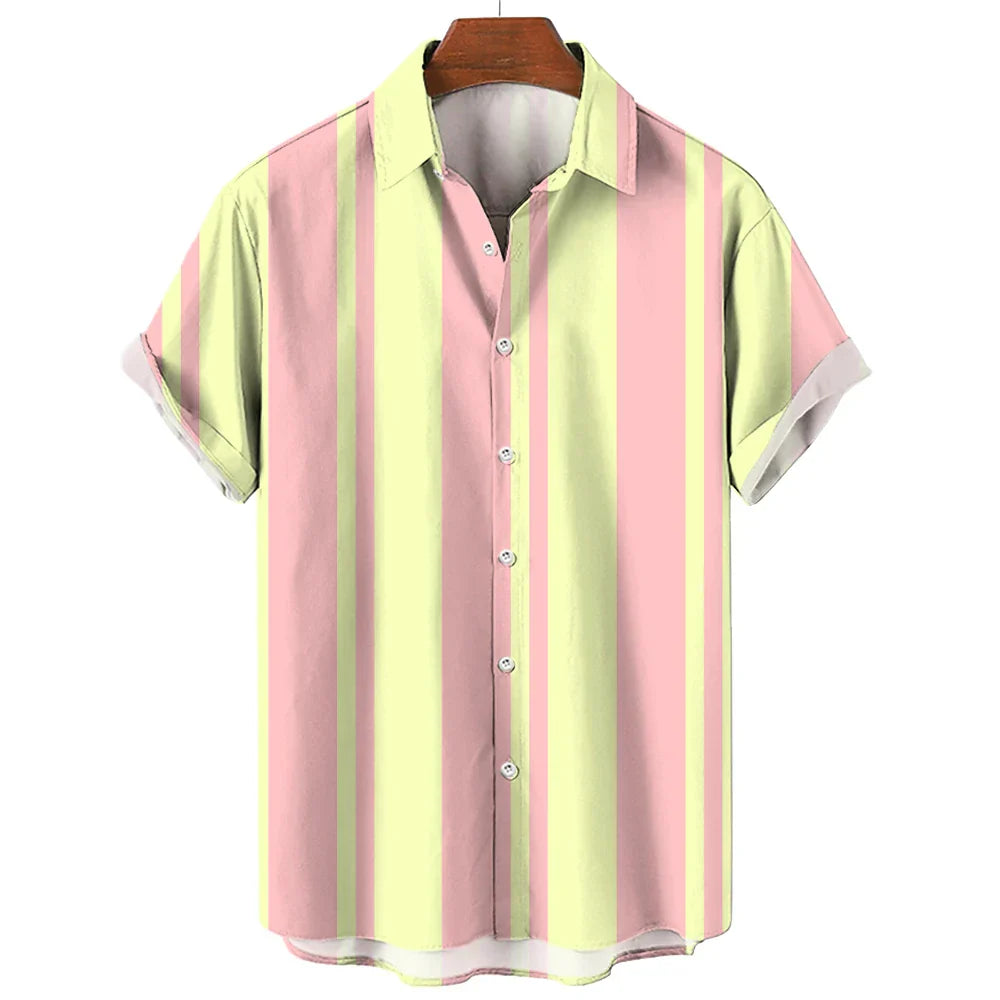 Chemise d'été à manches courtes rayée 