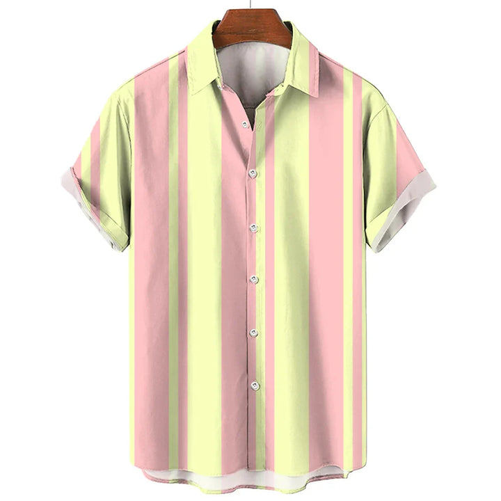 Chemise d'été à manches courtes rayée 
