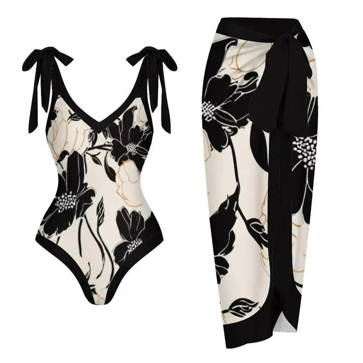 Zemina™ | Maillot de bain une pièce push-up sculptant avec peignoir de plage assorti 