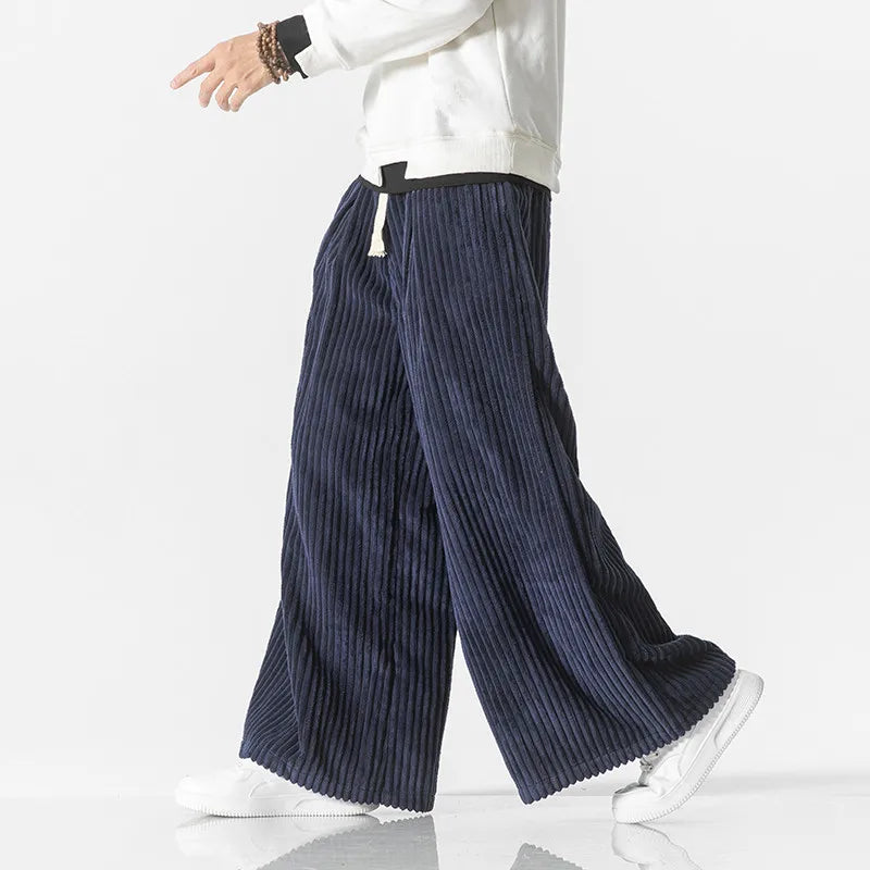 Pantalon en velours côtelé rétro surdimensionné 