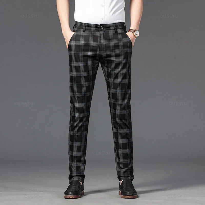 Pantalon à carreaux élégant 
