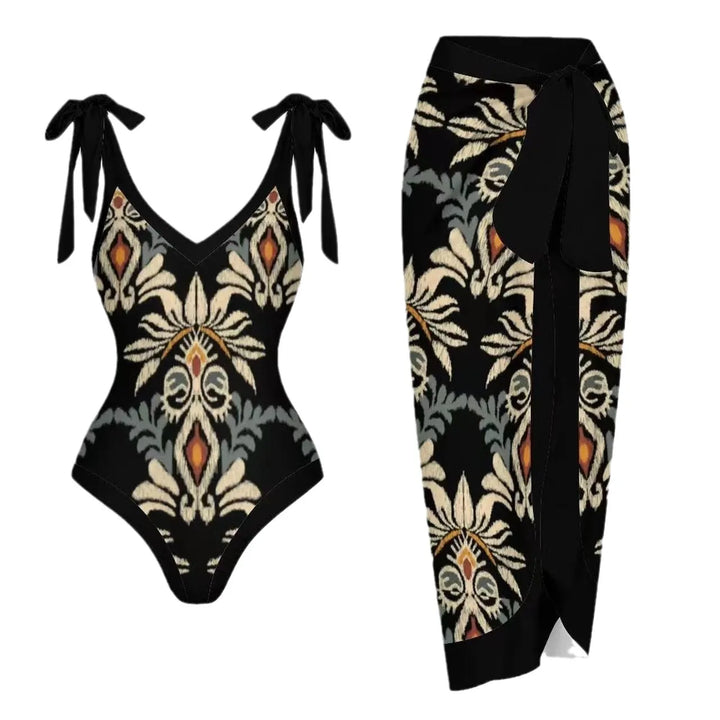 Zemina™ | Maillot de bain une pièce push-up sculptant avec peignoir de plage assorti 