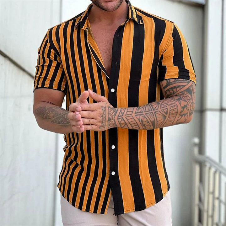 Chemise d'été à manches courtes rayée 