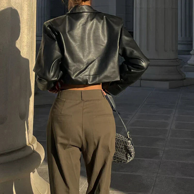 Francesca™ | Chic Faux Leather Jacket