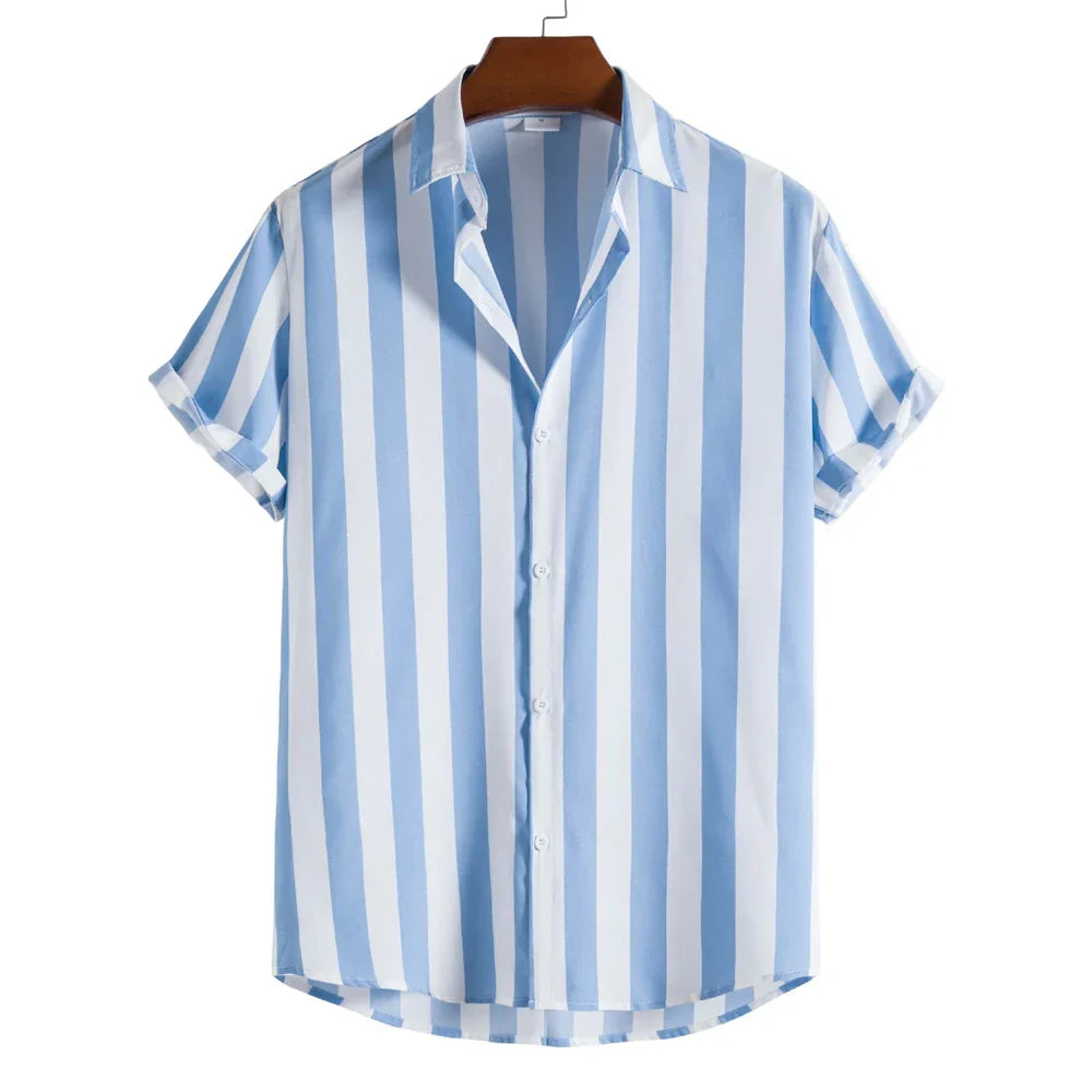Chemise d'été à manches courtes rayée 