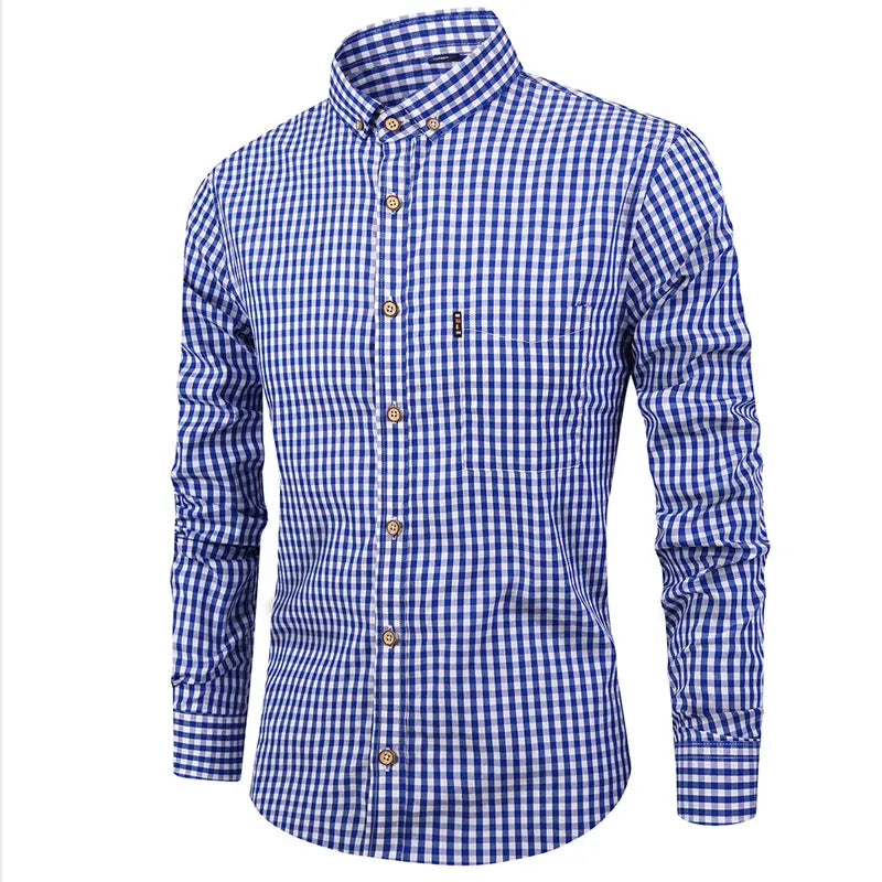 Chemise en coton à carreaux élégante 