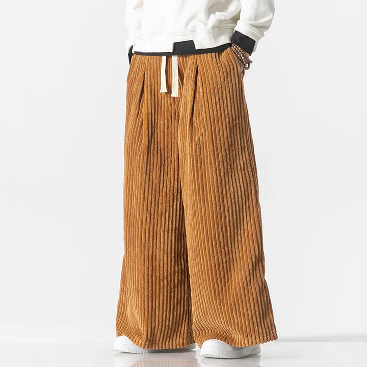 Pantalon en velours côtelé rétro surdimensionné 