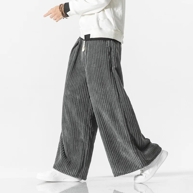 Pantalon en velours côtelé rétro surdimensionné 