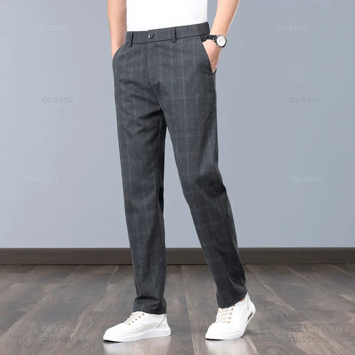 Pantalon en stretch à carreaux 