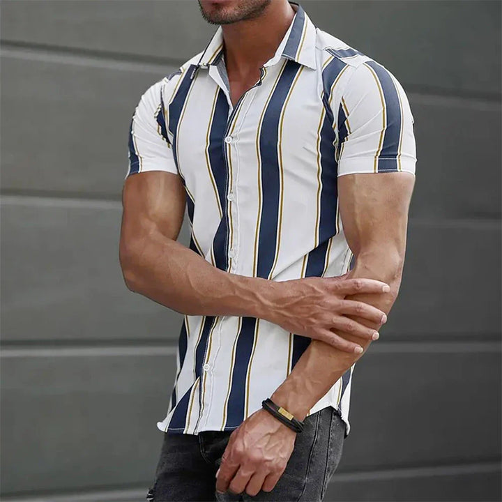 Chemise d'été à manches courtes rayée 