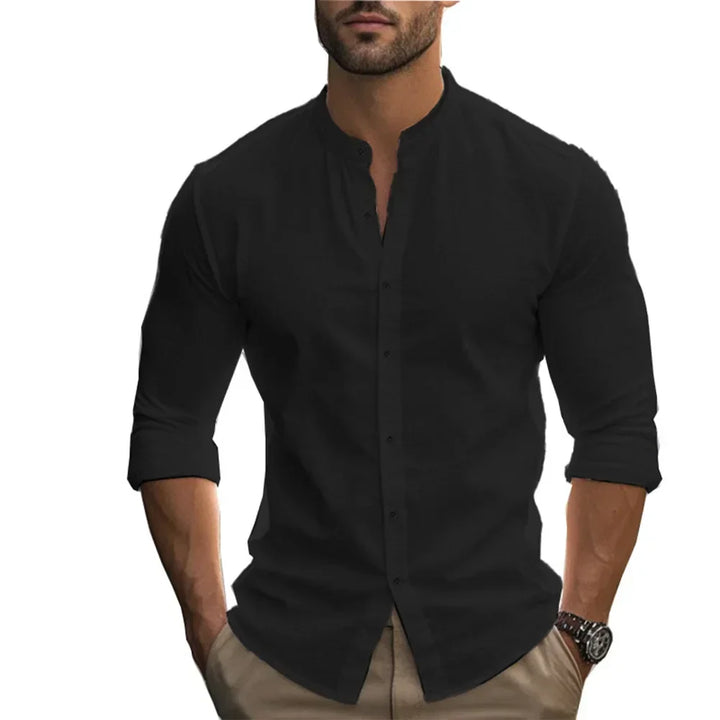 Chemise d'été en coton et lin décontractée 