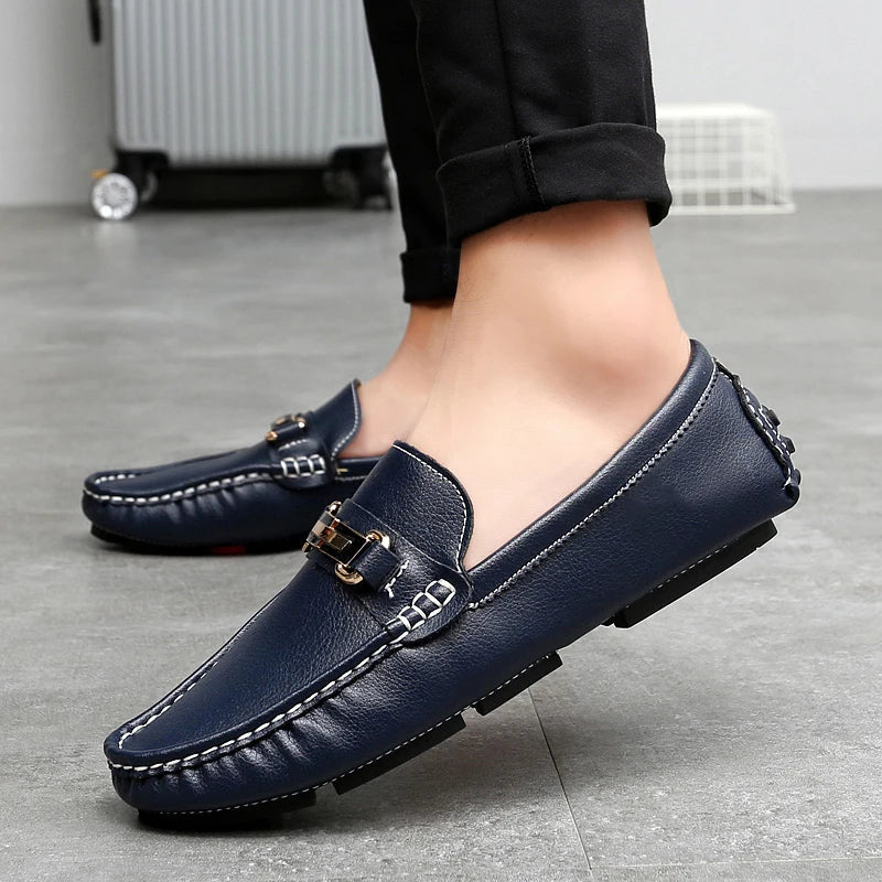Mocassins en cuir véritable 