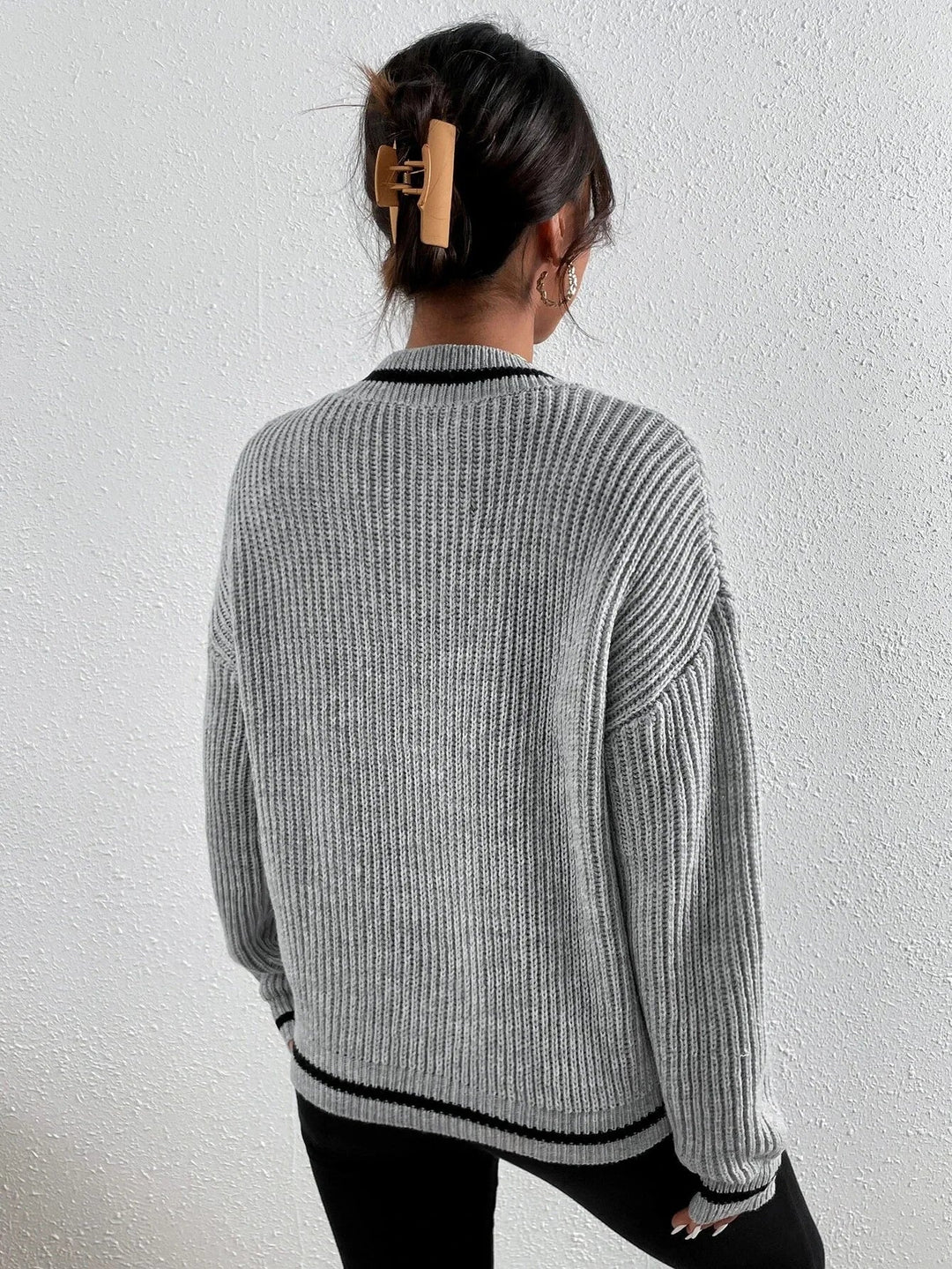 Marina | Pull en maille gaufrée rayé 