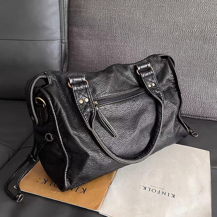 Rafael™ | Stylish Vintage Black Leather Handbag