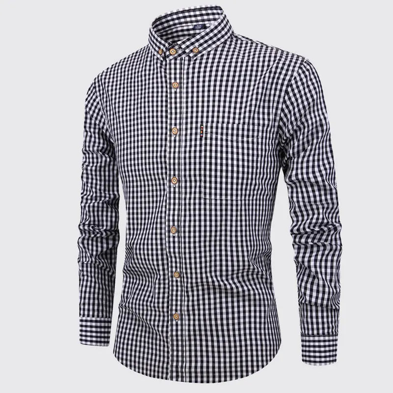 Chemise en coton à carreaux élégante 