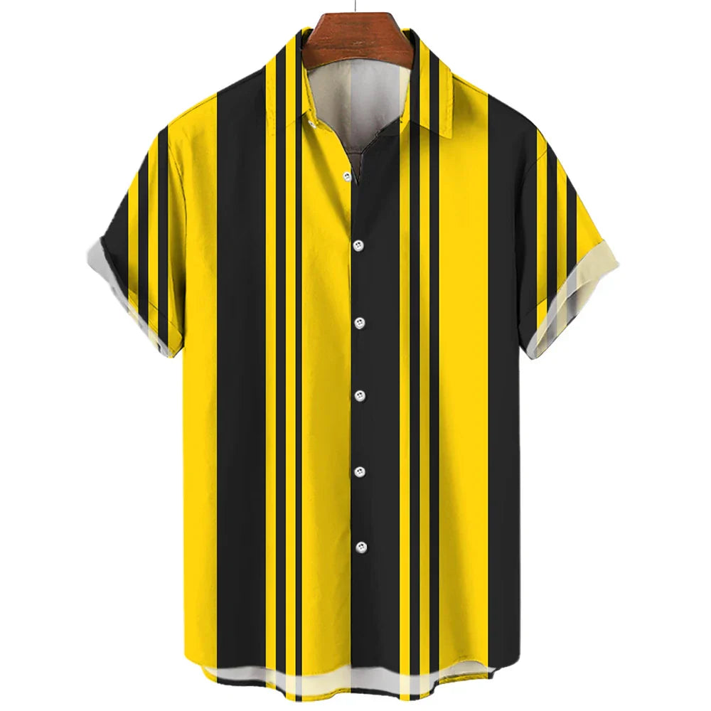 Chemise d'été à manches courtes rayée 