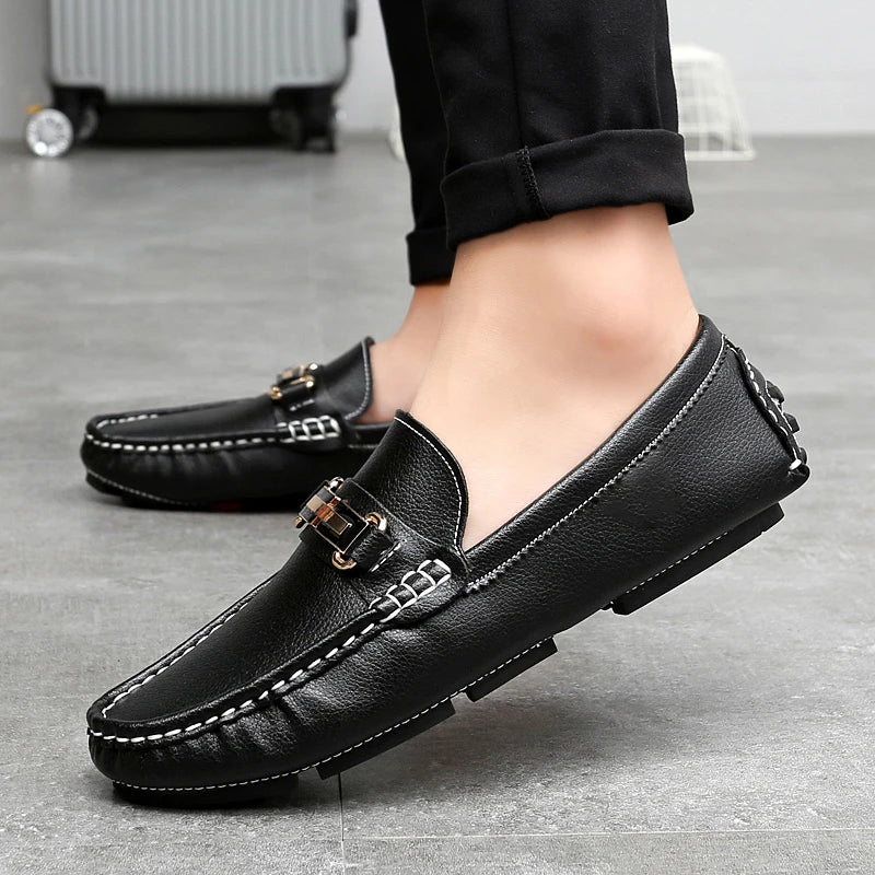 Mocassins en cuir véritable 