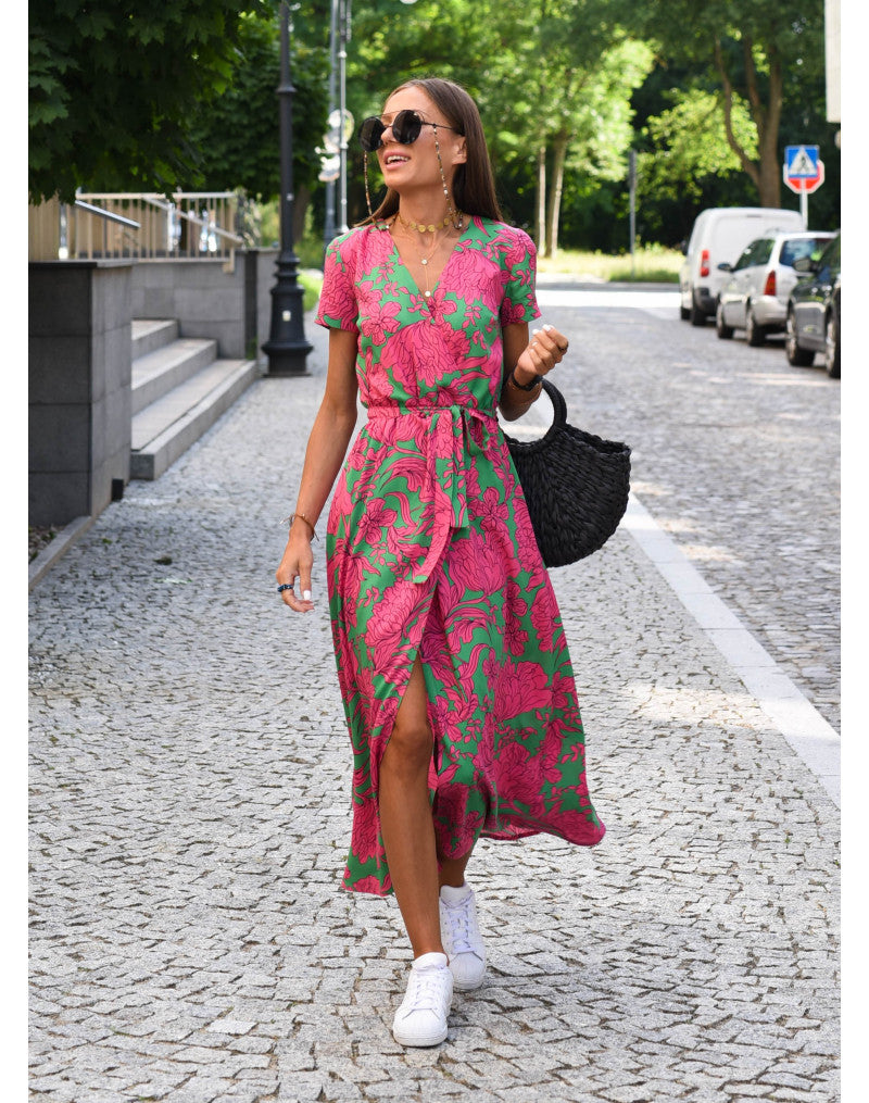 Nadine™ | Graceful Floral Wrap Dress