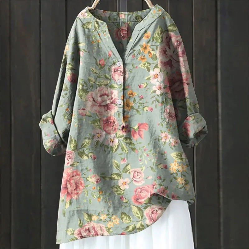 Daniela - Blouse Élégante à Motifs Floraux 