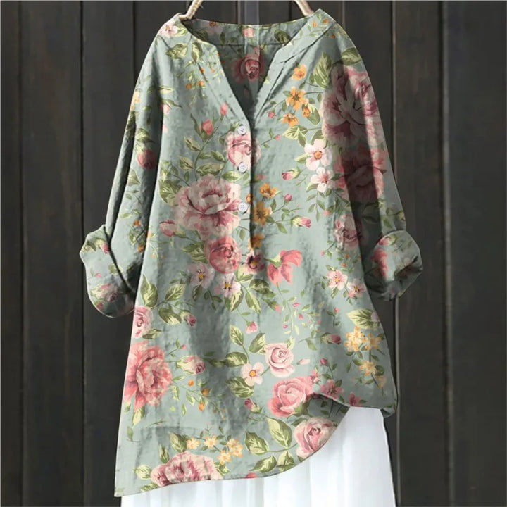 Daniela - Blouse Élégante à Motifs Floraux 