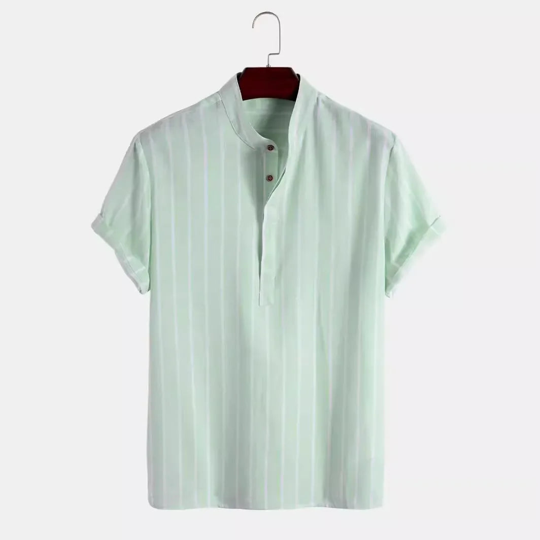 Chemise rayée élégante à manches courtes 