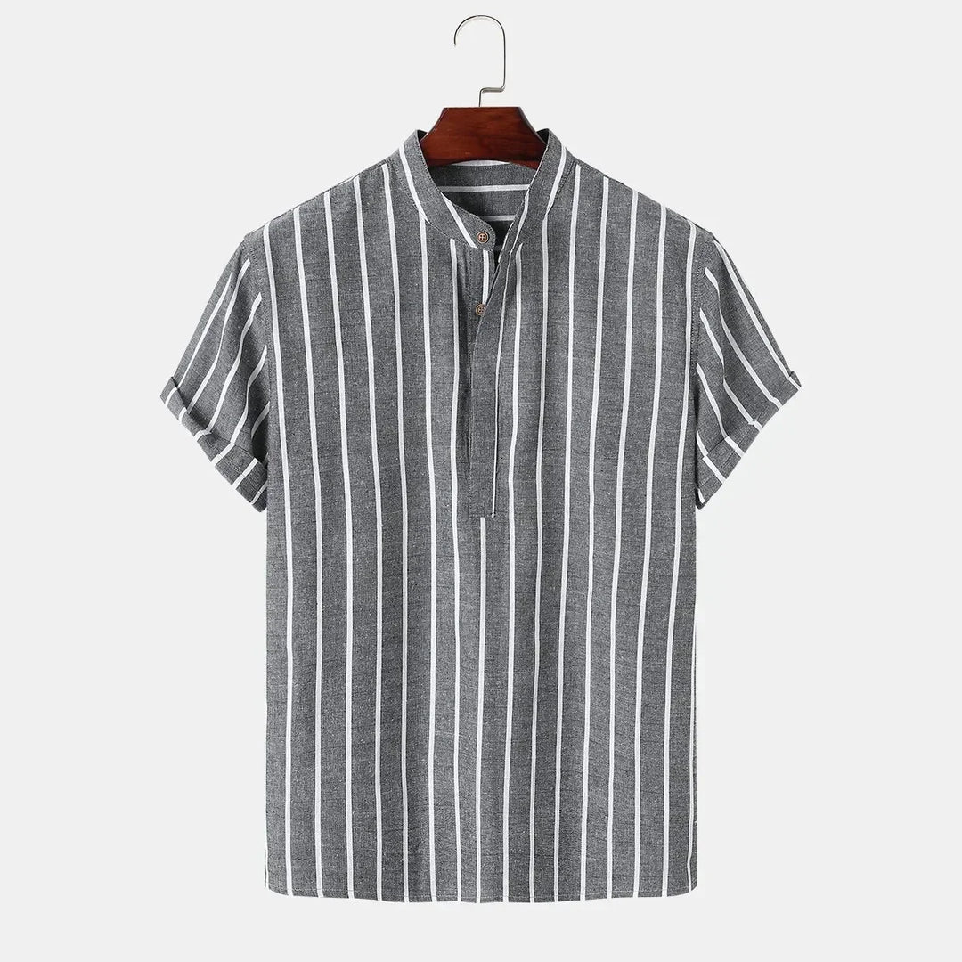 Chemise rayée élégante à manches courtes 