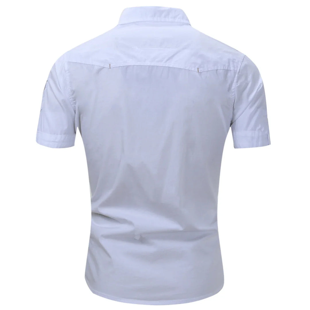 Chemise Cargo en Coton à Manches Courtes 