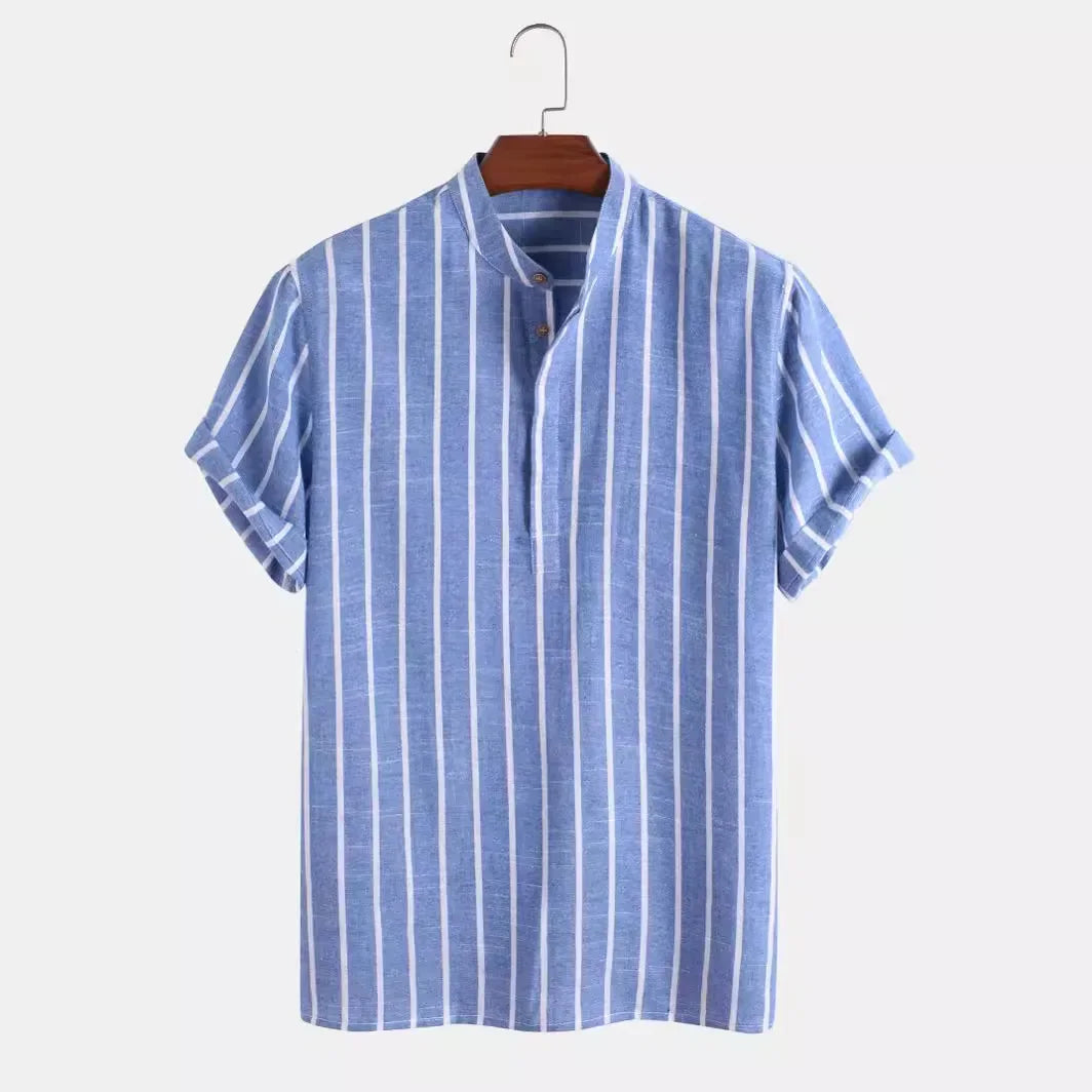 Chemise rayée élégante à manches courtes 